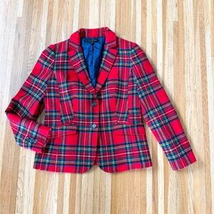 Talbots Red Plaid Blazer